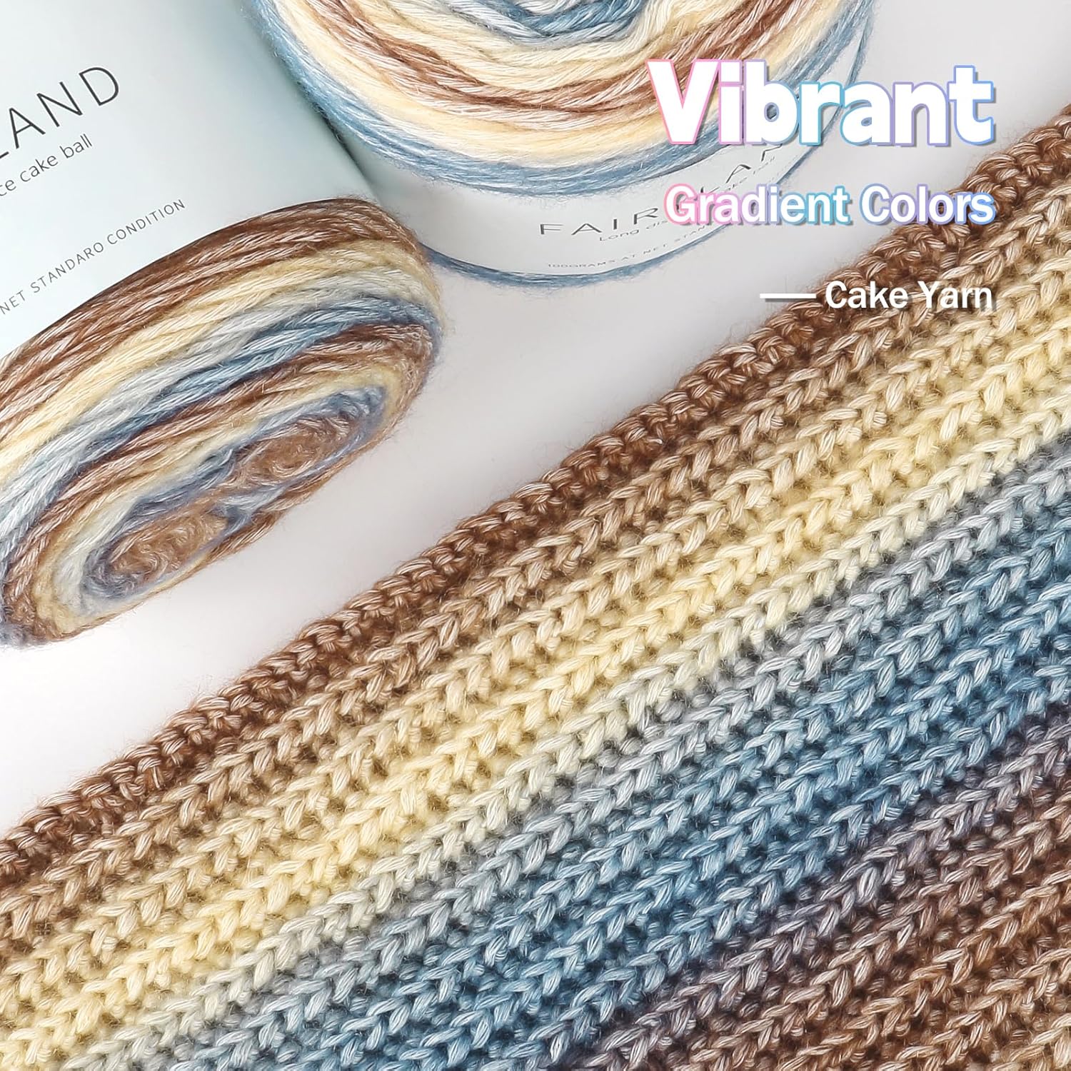 Katech Fairyland Yarn for Crocheting Knitting-Gradient Yarn Cake-4 Pack of 100g/3.52 oz-Soft DK Light Weight #3-60% Cotton 30% Acrylic 10% Wool-Perfect for Scarves. Shawls. Blankets and Garments(A) - Image 5